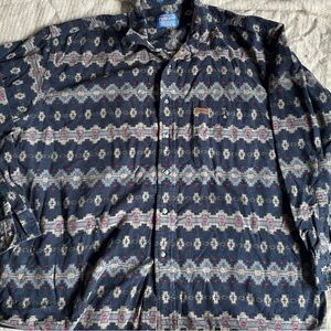 Vintage Pendleton 100% cotton Geometric Patterned flannel Shirt XXL